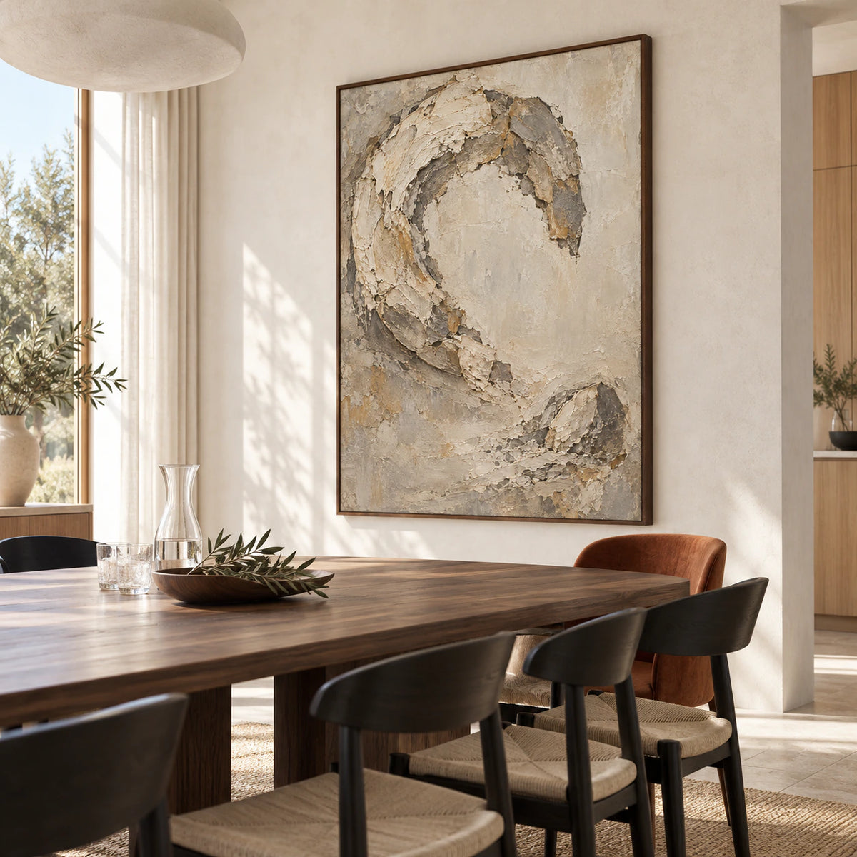 Relic-Arc displayed above a refined dining setting with natural daylight.