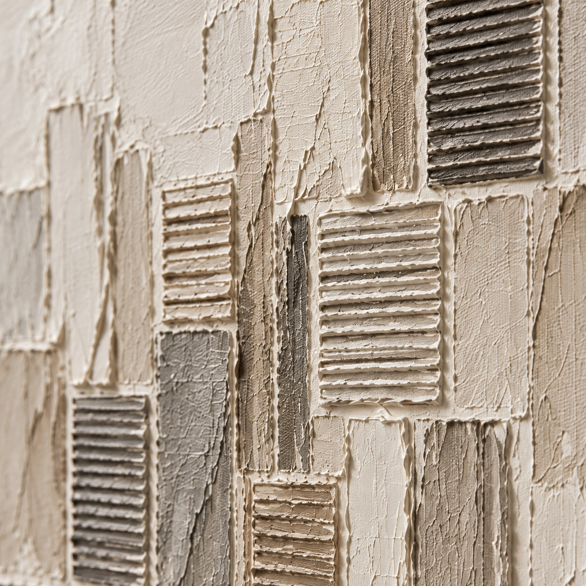 Ribbed-Ascent oil painting brushwork and impasto detail photographed from an oblique side angle