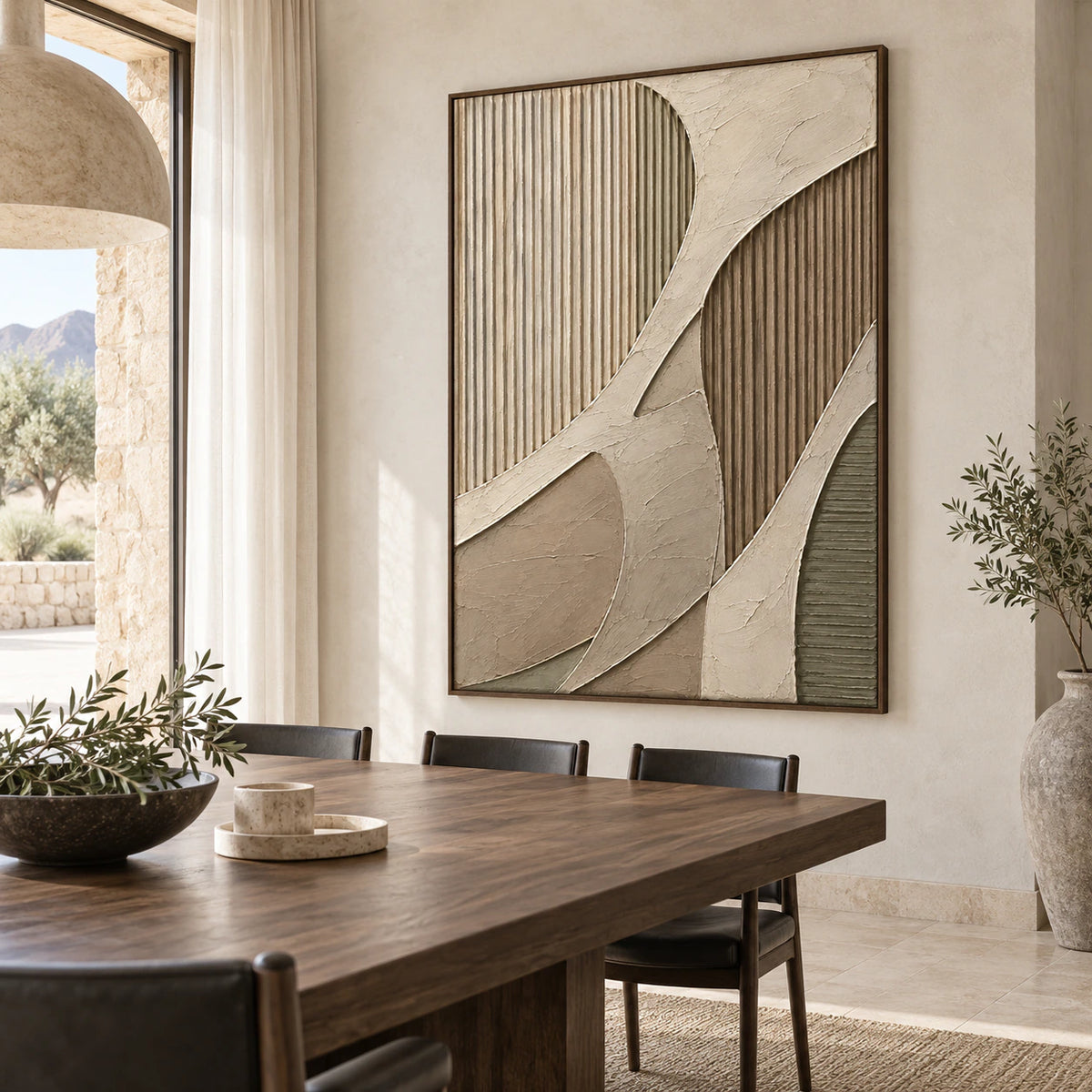 Ribbed-Contour as the focal point of a refined daylight-filled dining room.