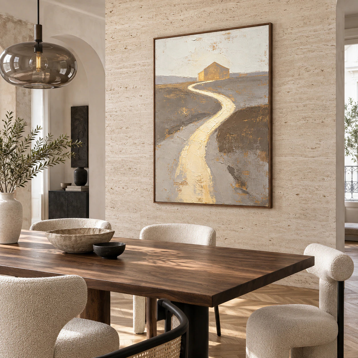 River-Sanctum anchoring a refined daylight-filled dining room.