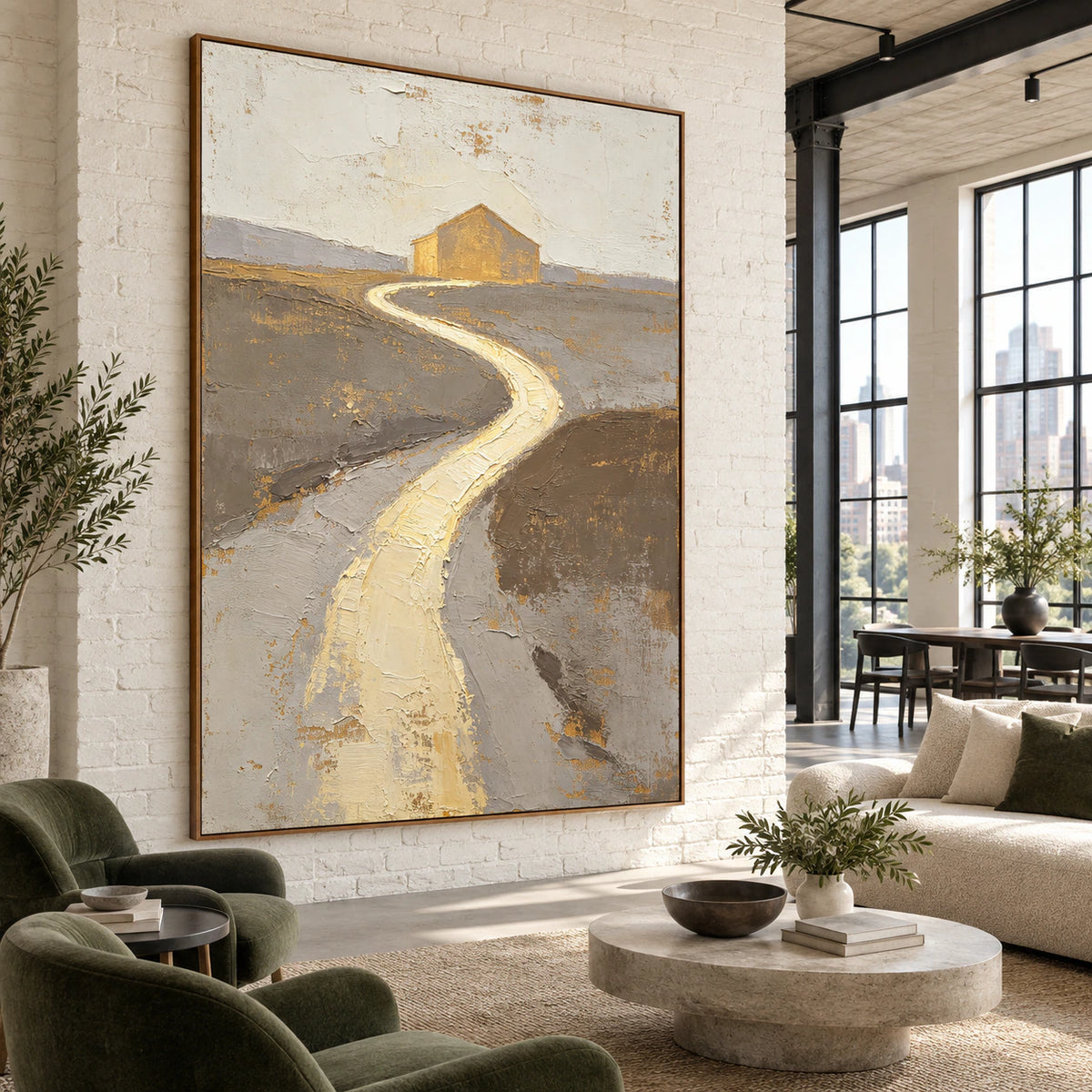 River-Sanctum as a large focal point in an open hospitality loft interior.
