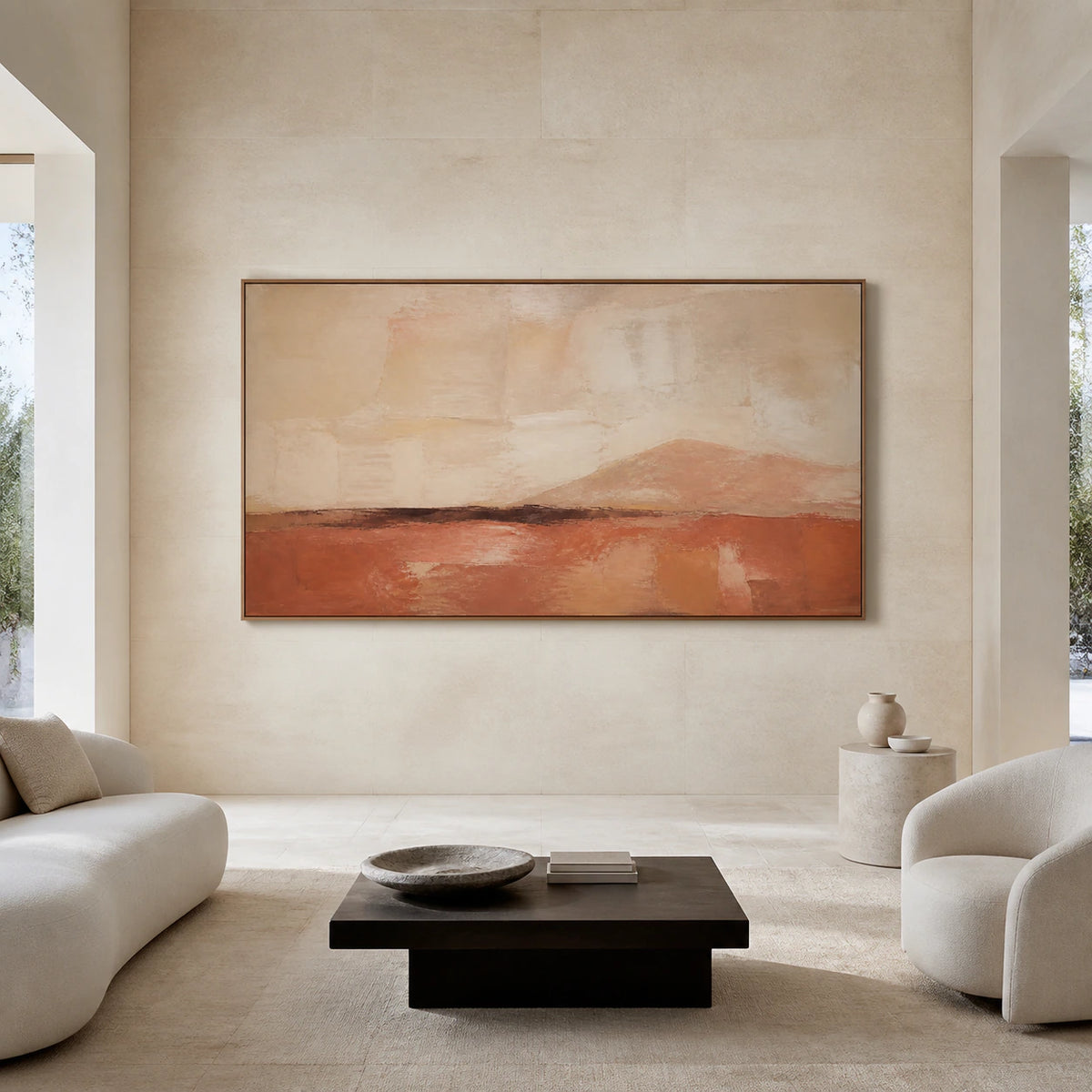 Russet-Horizon displayed at large scale in a bright architectural living space.