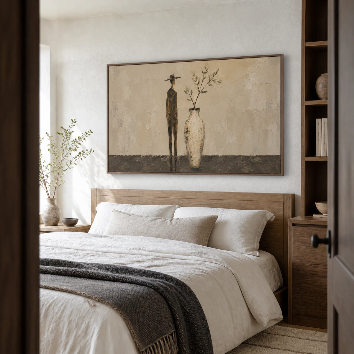 Sable-Branch installed at generous scale in a quiet, light bedroom.