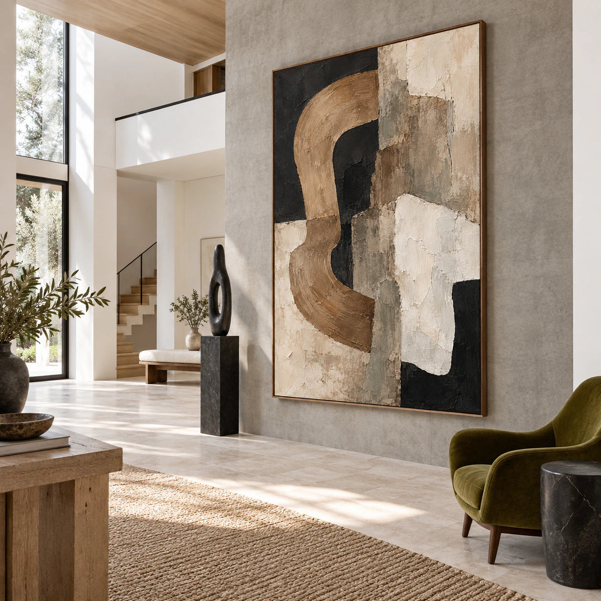Sable-Contour presented at gallery scale in a light-filled foyer.