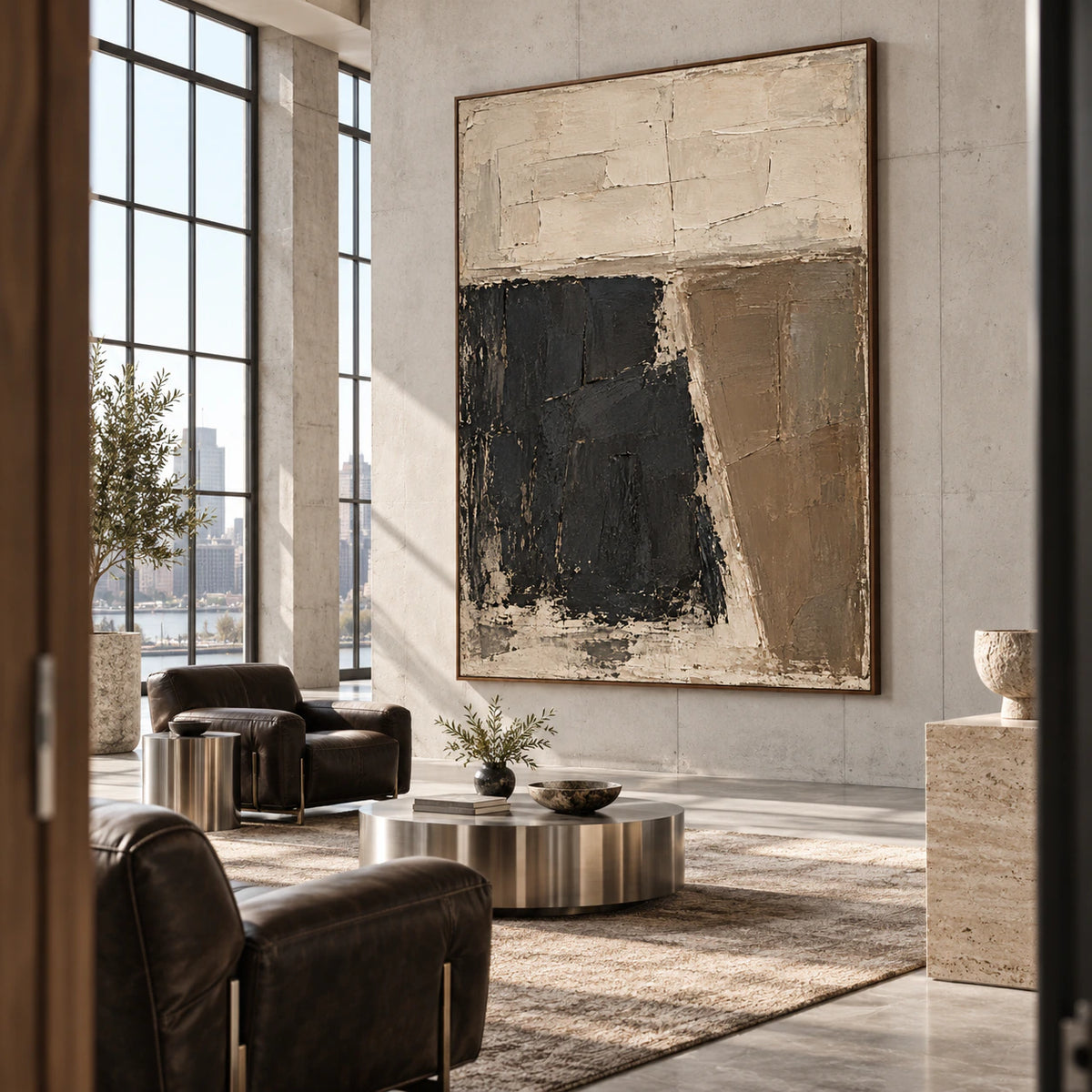Sable-Threshold featured at an impressive scale in an open hospitality loft interior.