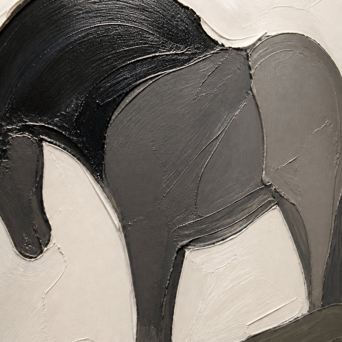 Sable-Vault oil painting brushwork and impasto detail photographed from an oblique side angle