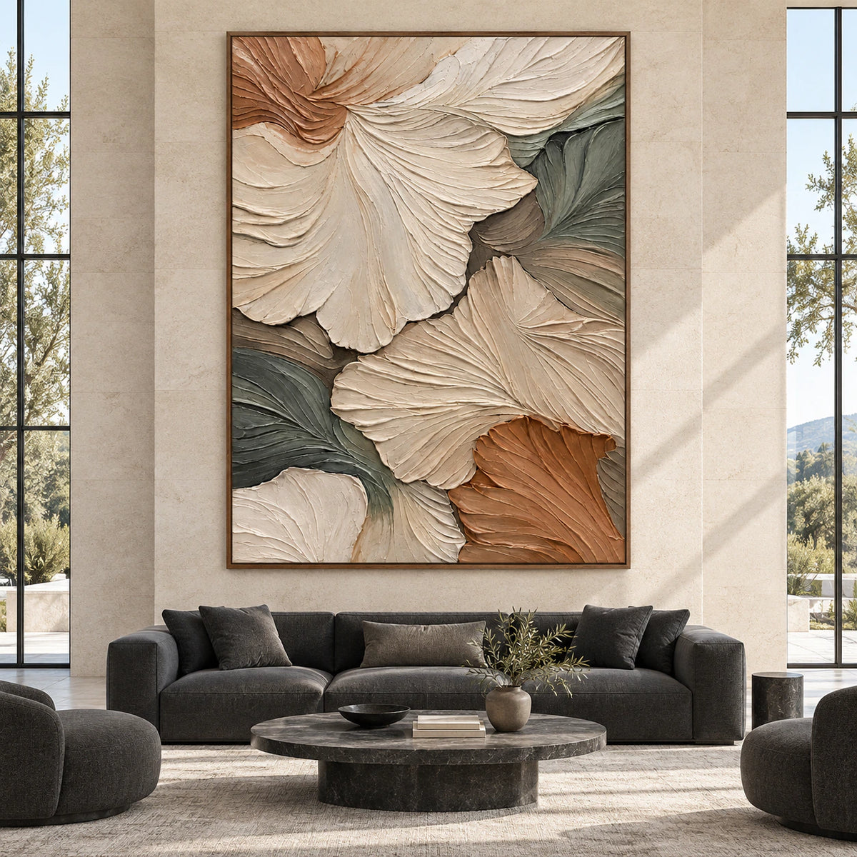 Sage-Petal displayed at large scale in a bright, spacious architectural living area.