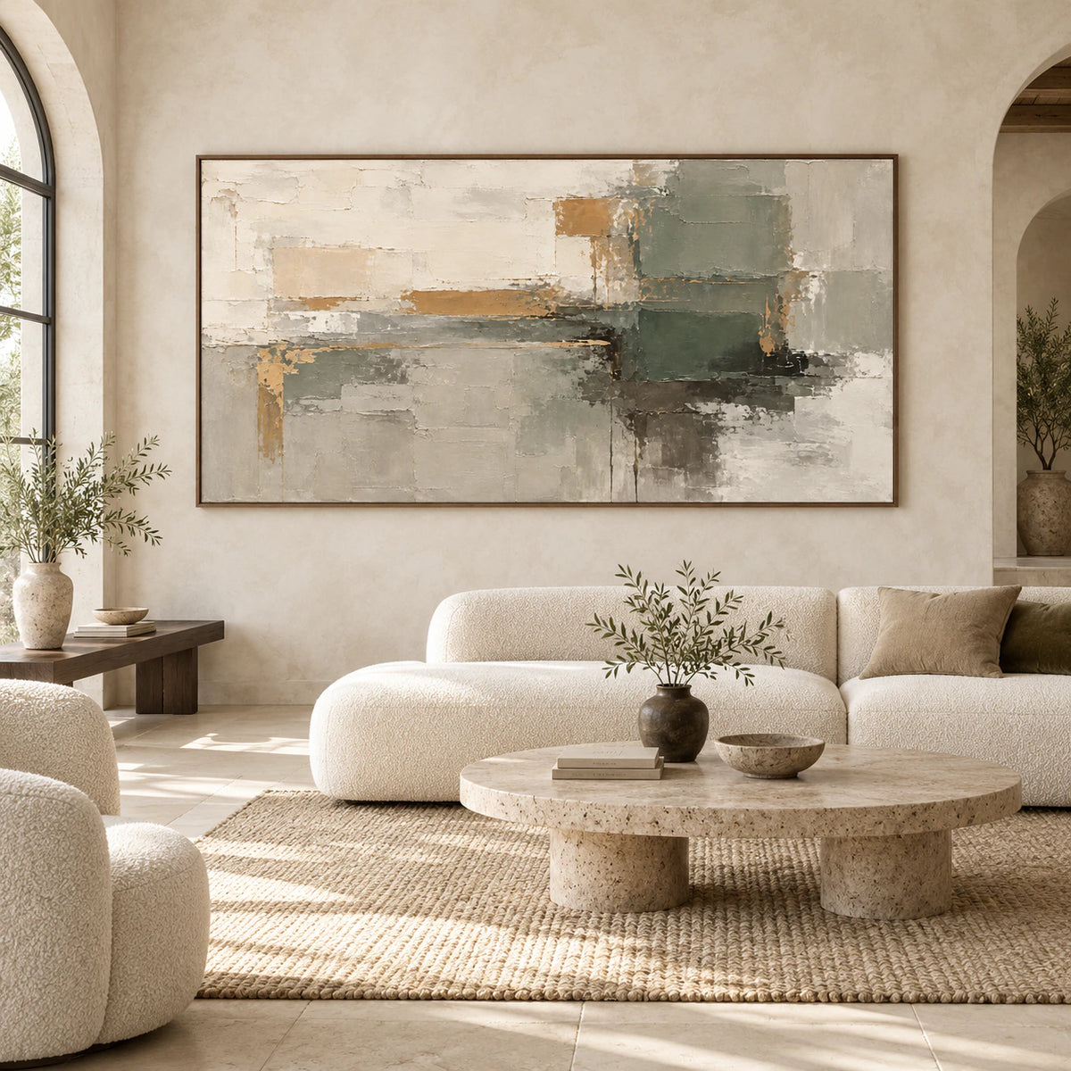 Sage-Threshold displayed at large scale in a bright, spacious architectural living room.