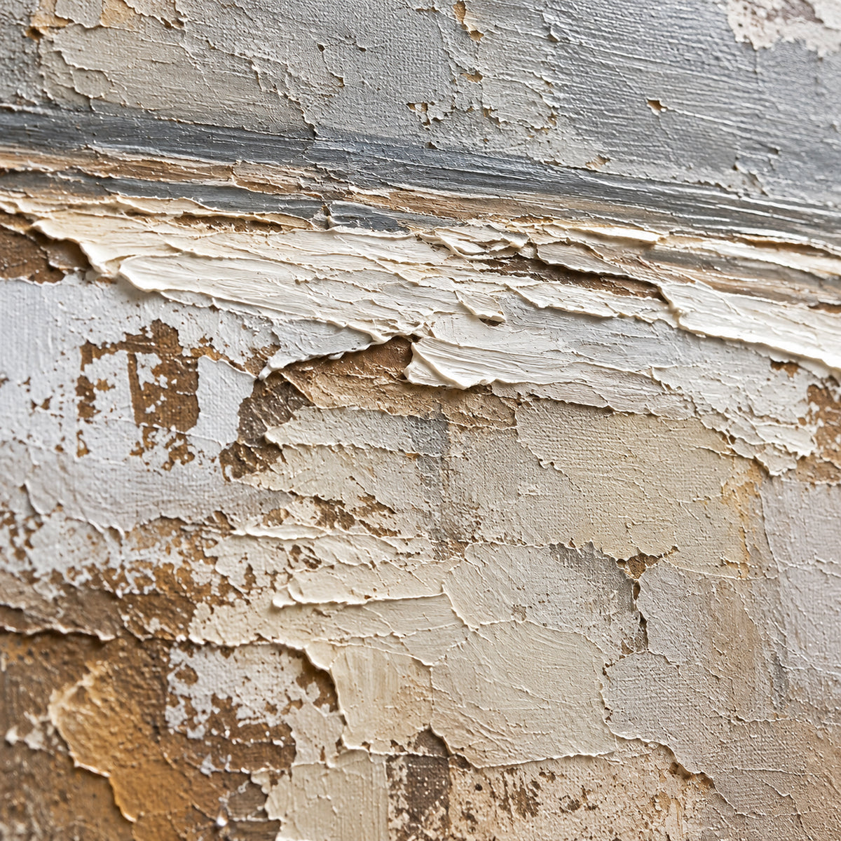 Shale-Meridian oil painting brushwork and impasto detail photographed from an oblique side angle