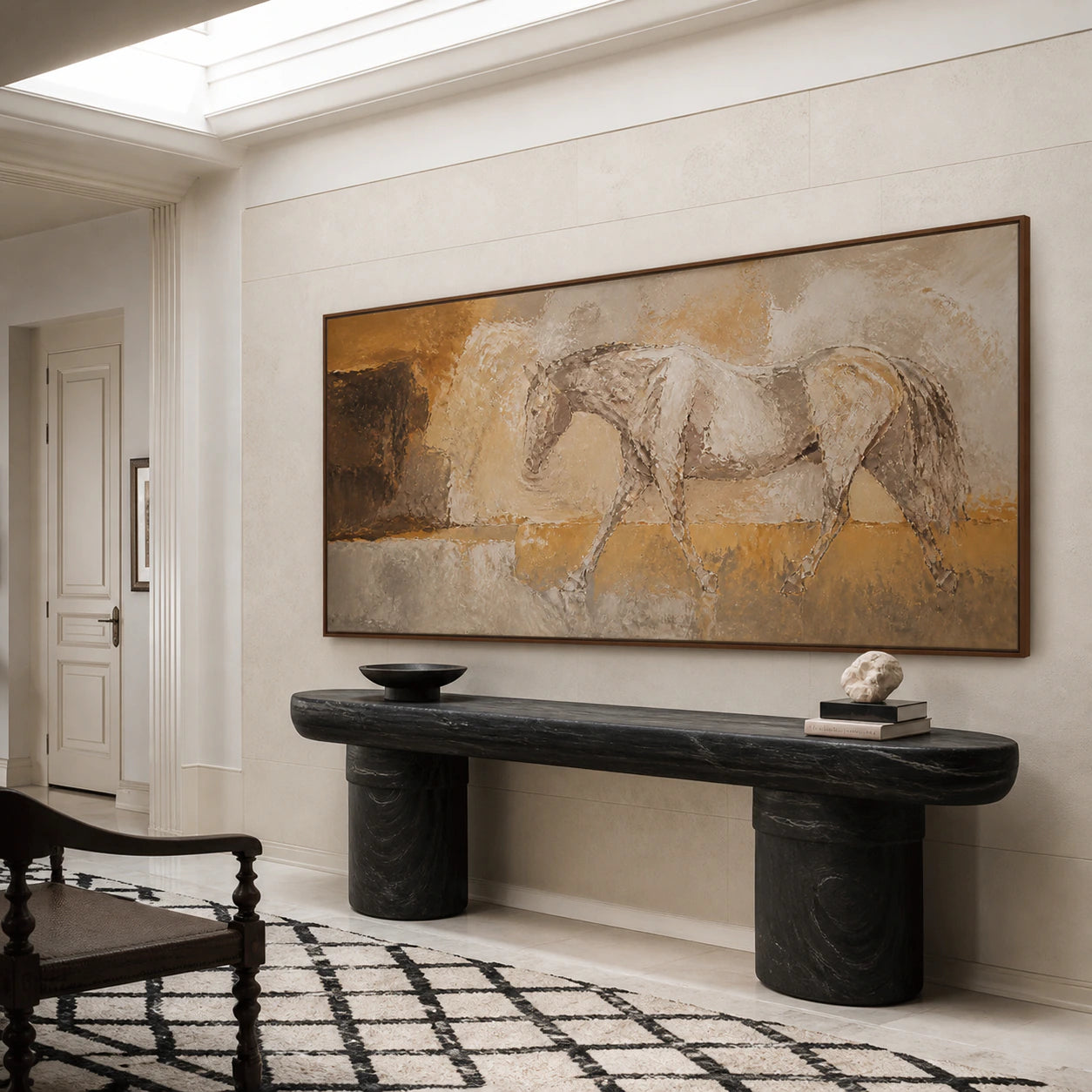 Gallery-scale foyer presenting Sienna-Canter prominently.