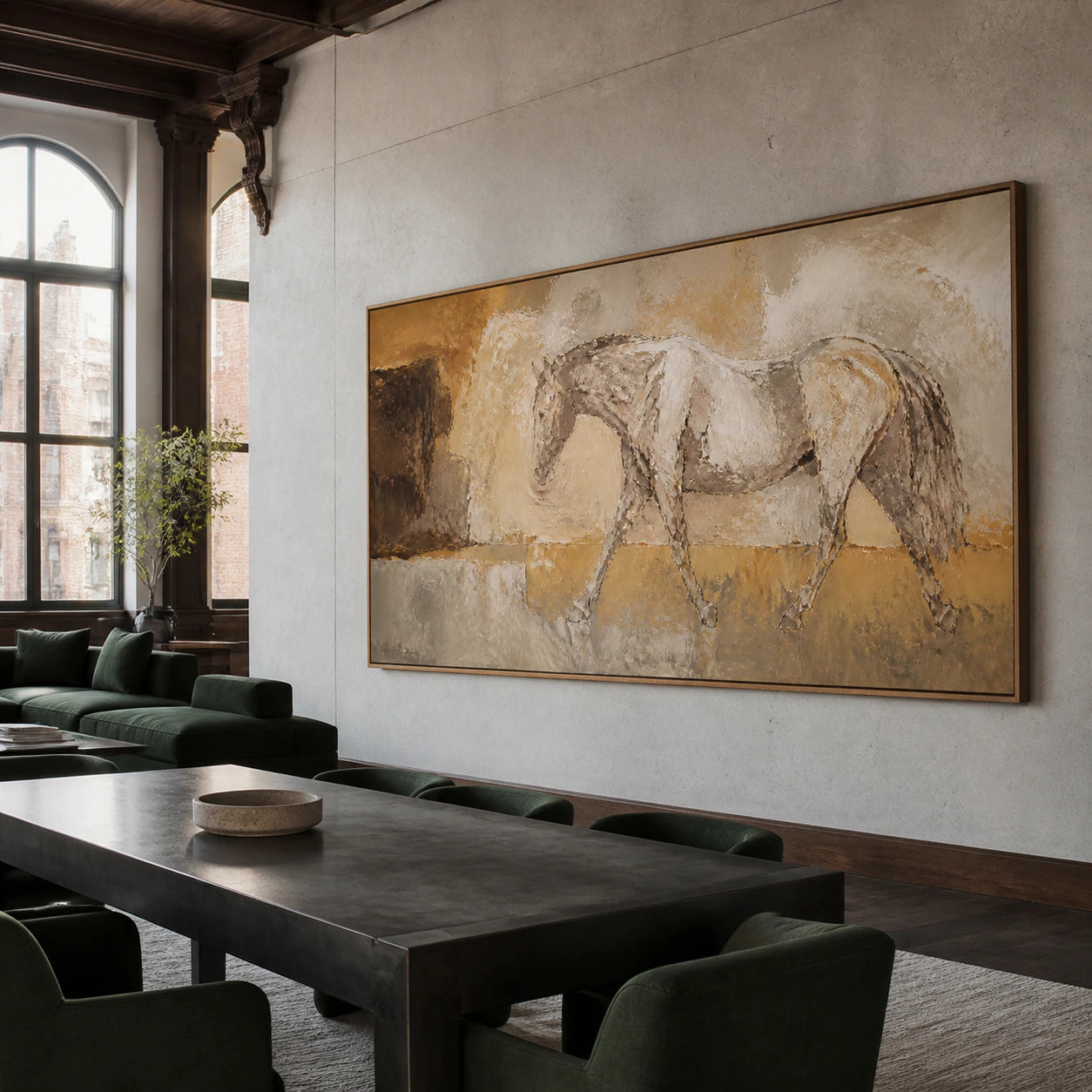 Expansive loft interior with Sienna-Canter as the visual focus.