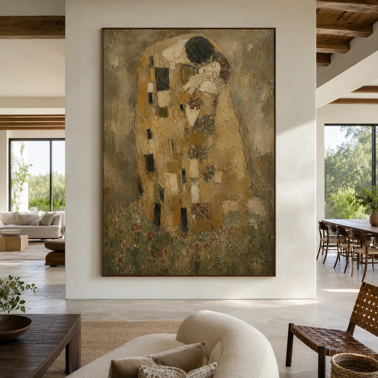 Sienna-Embrace presented as a commanding artwork in a gallery-scale foyer.