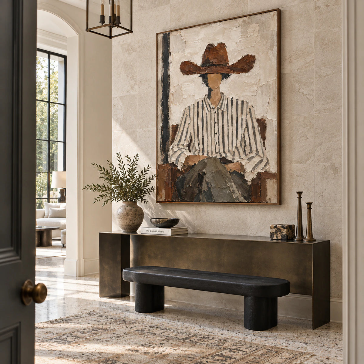 Sienna-Reverie displayed at gallery scale in a bright foyer.