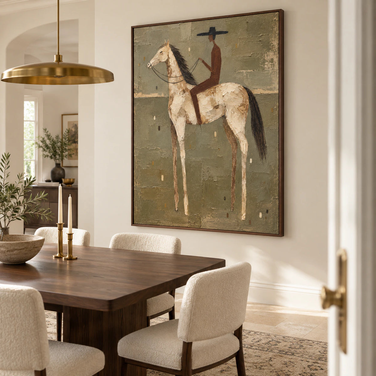 Sienna-Rider displayed above a refined dining setting in daylight.