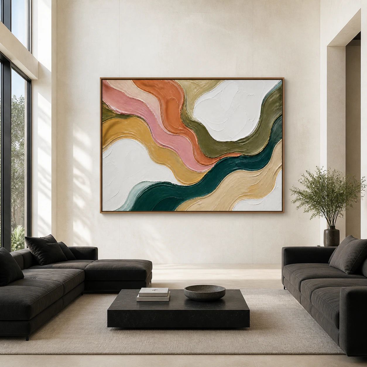 Sienna-Tide displayed at large scale in a bright architectural living space.