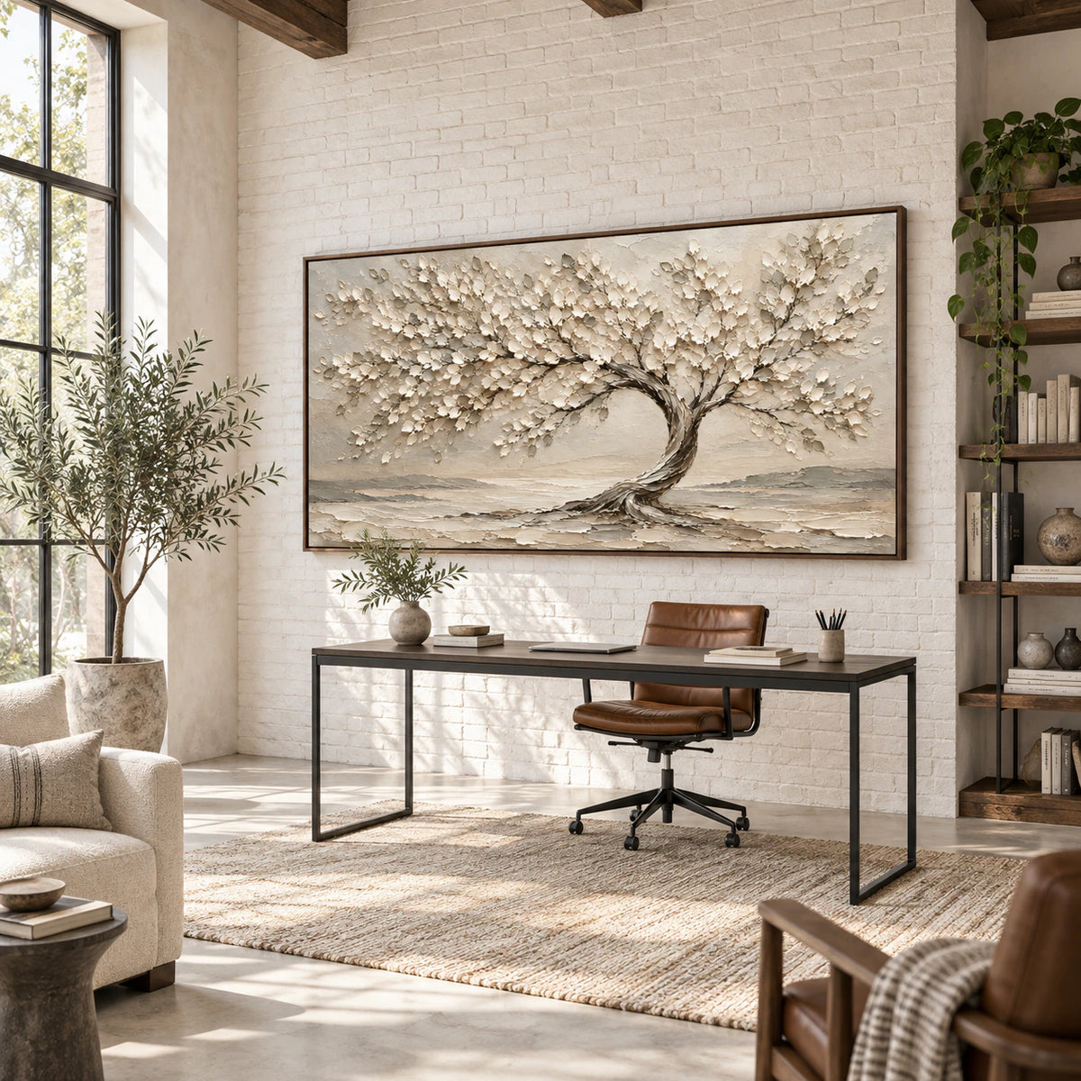 Silent-Canopy as a large focal point in an open reading and home office space.