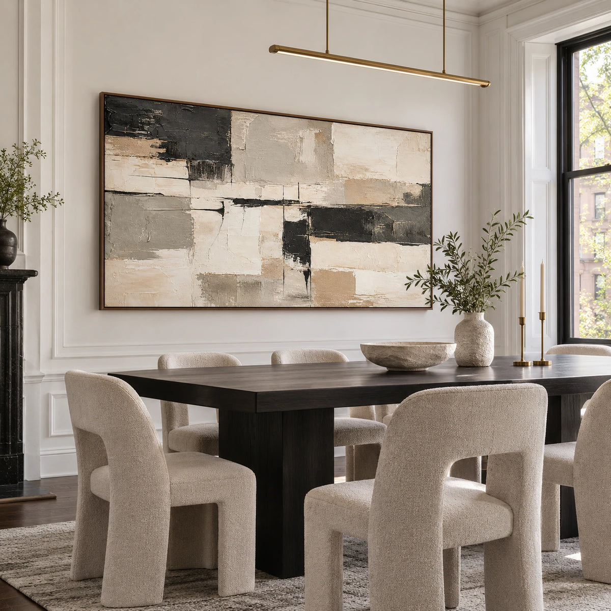 Silent-Grid displayed prominently in a refined daylight dining room.