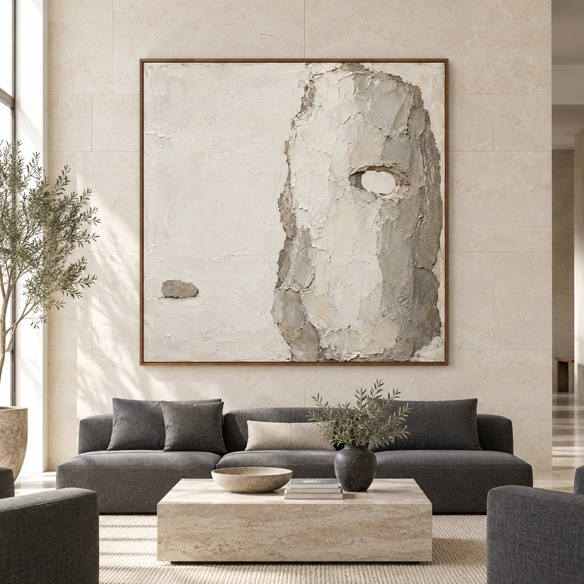 Silent-Relic displayed large and straight-on in a bright architectural living space.