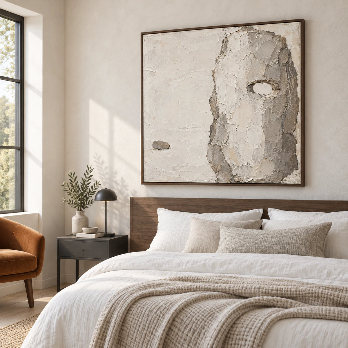 Silent-Relic bringing tactile calm to a quiet, light-filled bedroom.
