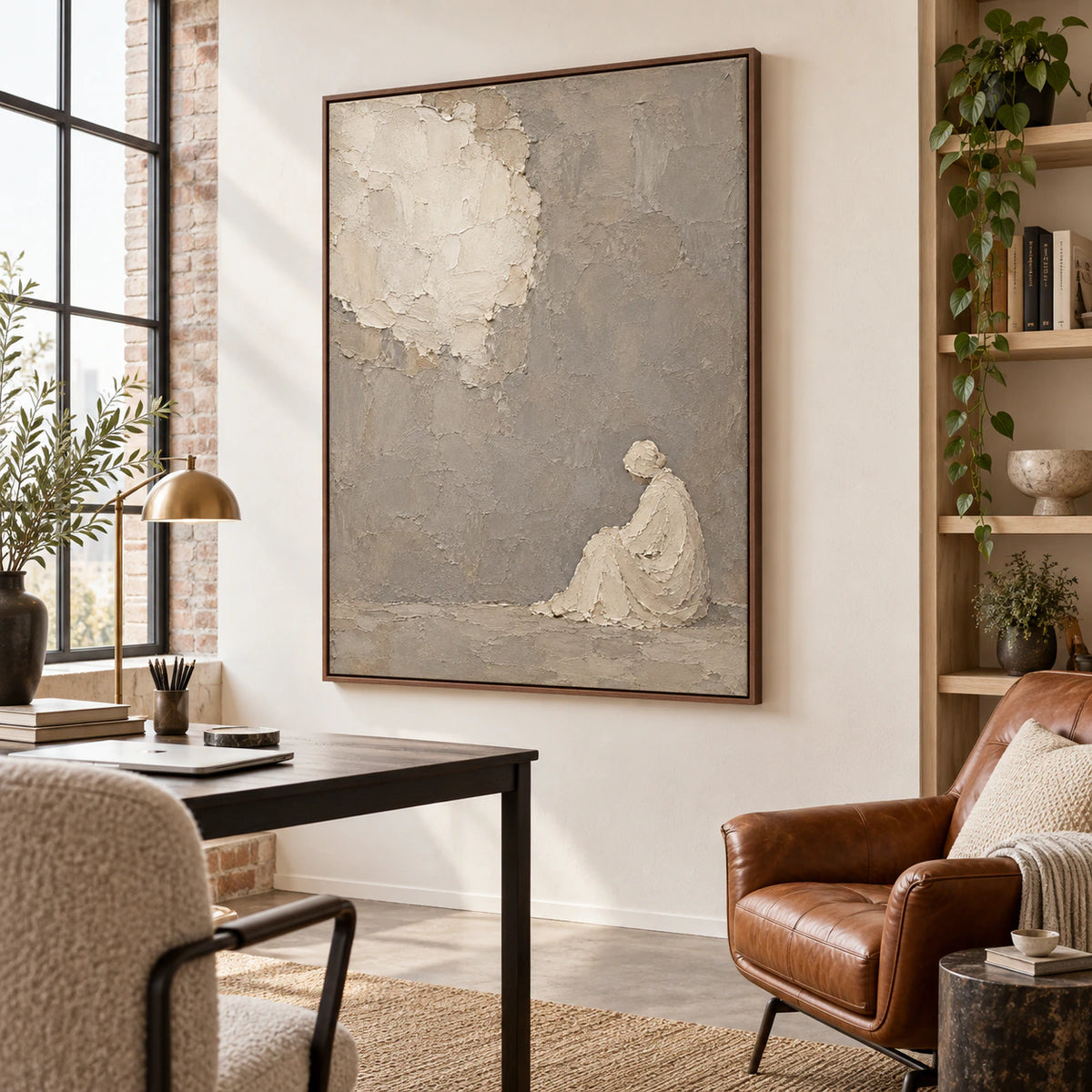 Silent-Repose in an airy home office reading space.