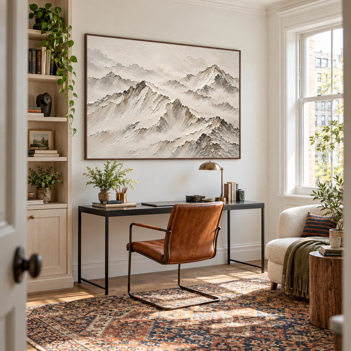Silent-Ridges featured in an airy home office reading space.