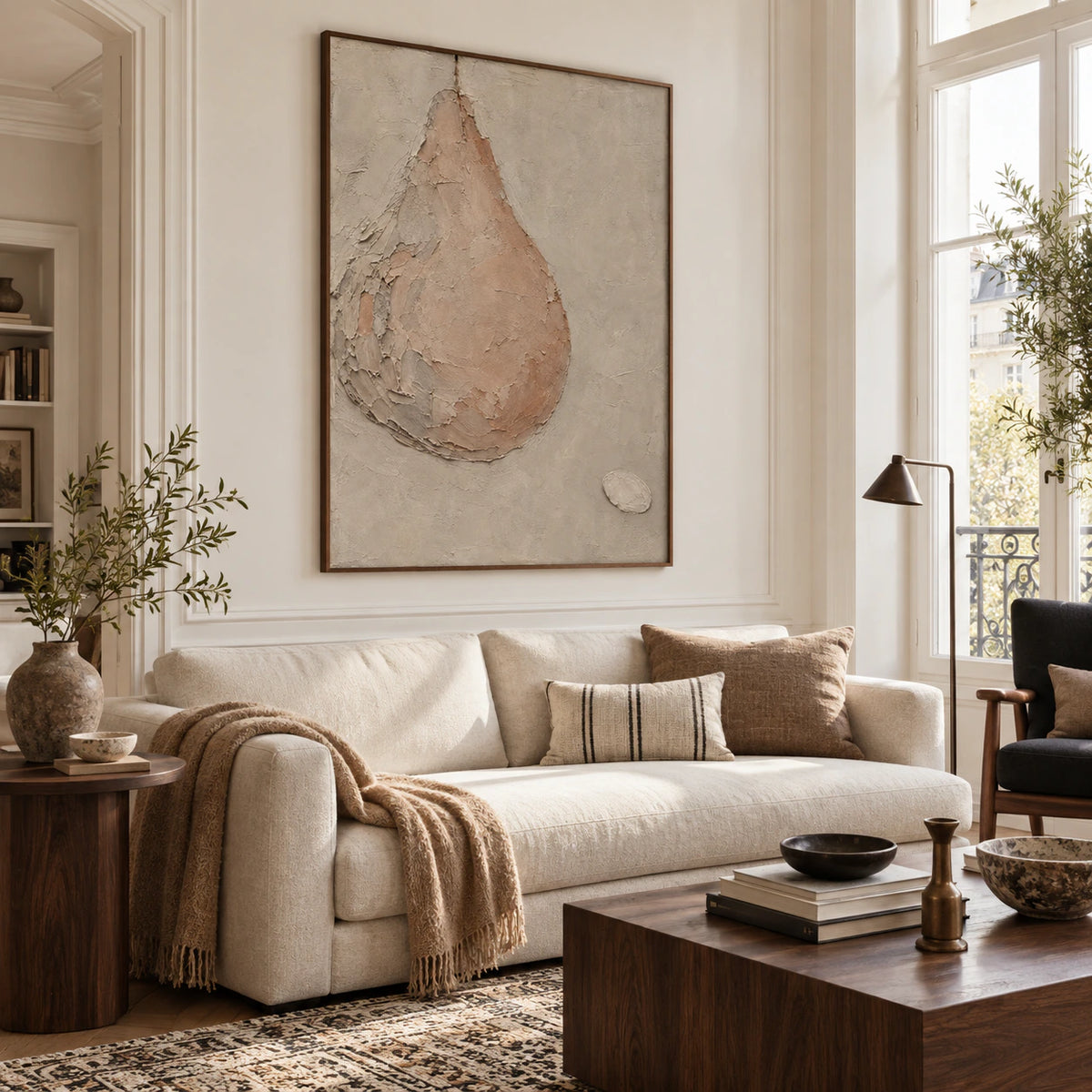 Silt-Arc above a sofa in a bright contemporary living room.