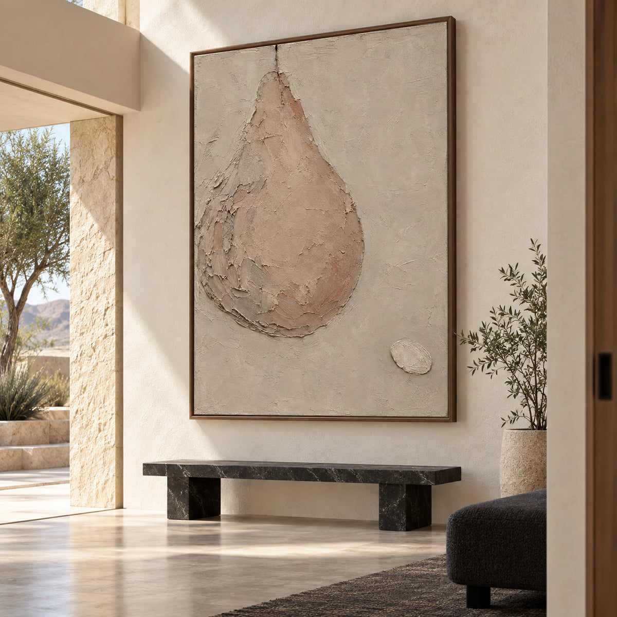 Silt-Arc displayed at gallery scale in a bright foyer.