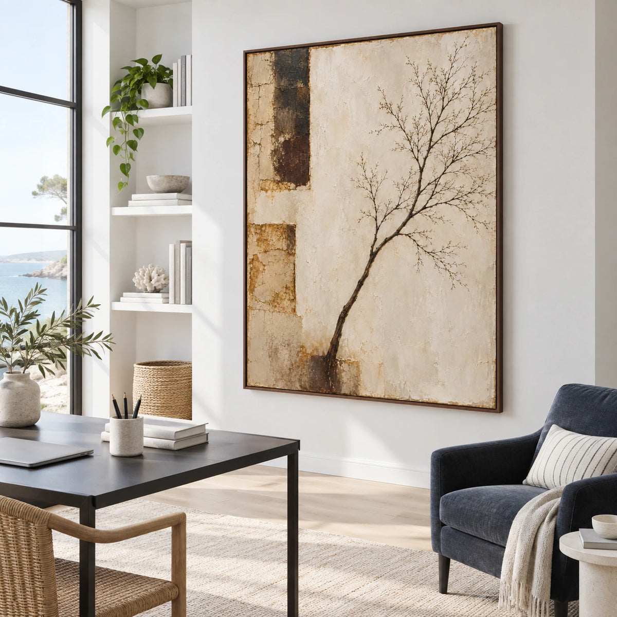 Silt-Bough anchoring an airy reading and home-office space.