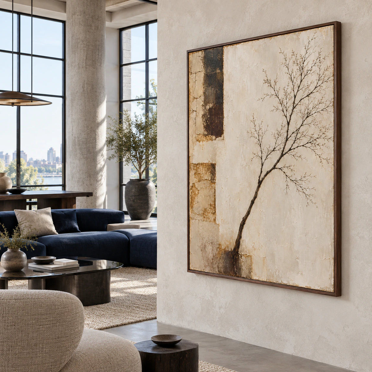 Silt-Bough presented large in an open hospitality loft interior.