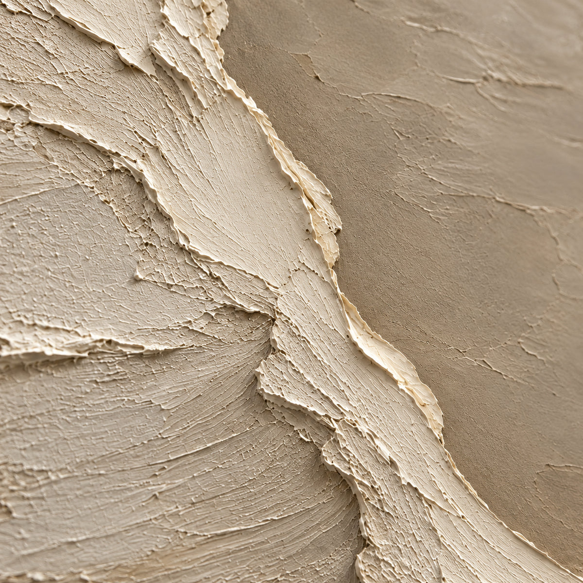 Silt-Escarpment oil painting brushwork and impasto detail photographed from an oblique side angle