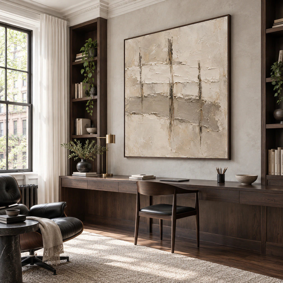 Silt-Grid displayed prominently in an airy home office reading space.