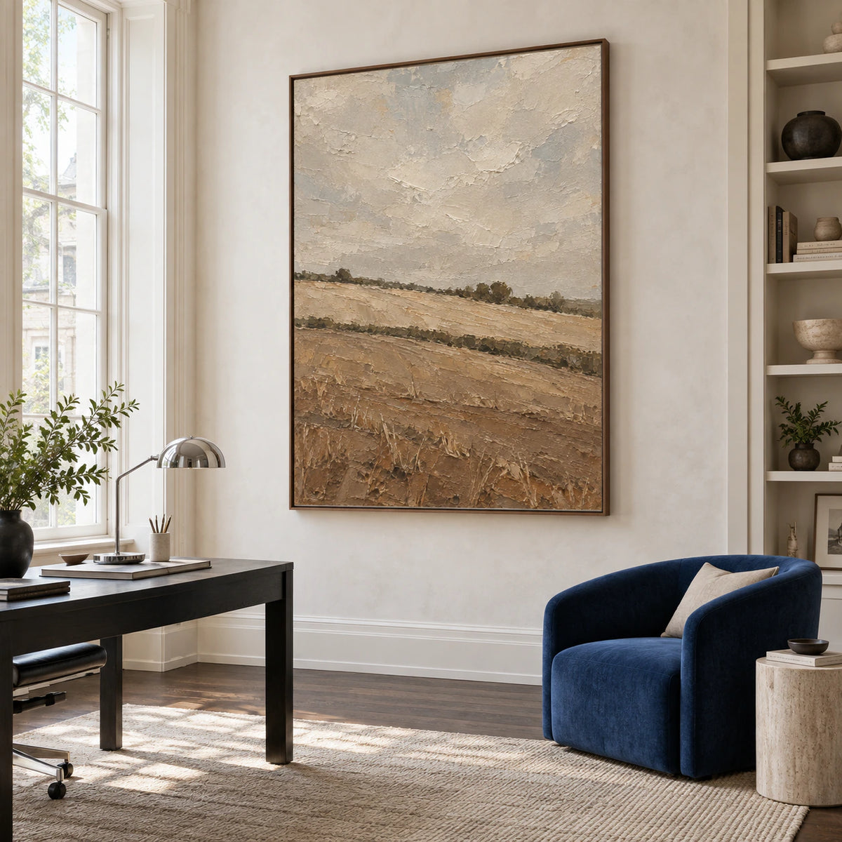 Silt-Horizon displayed in an airy home office reading space.