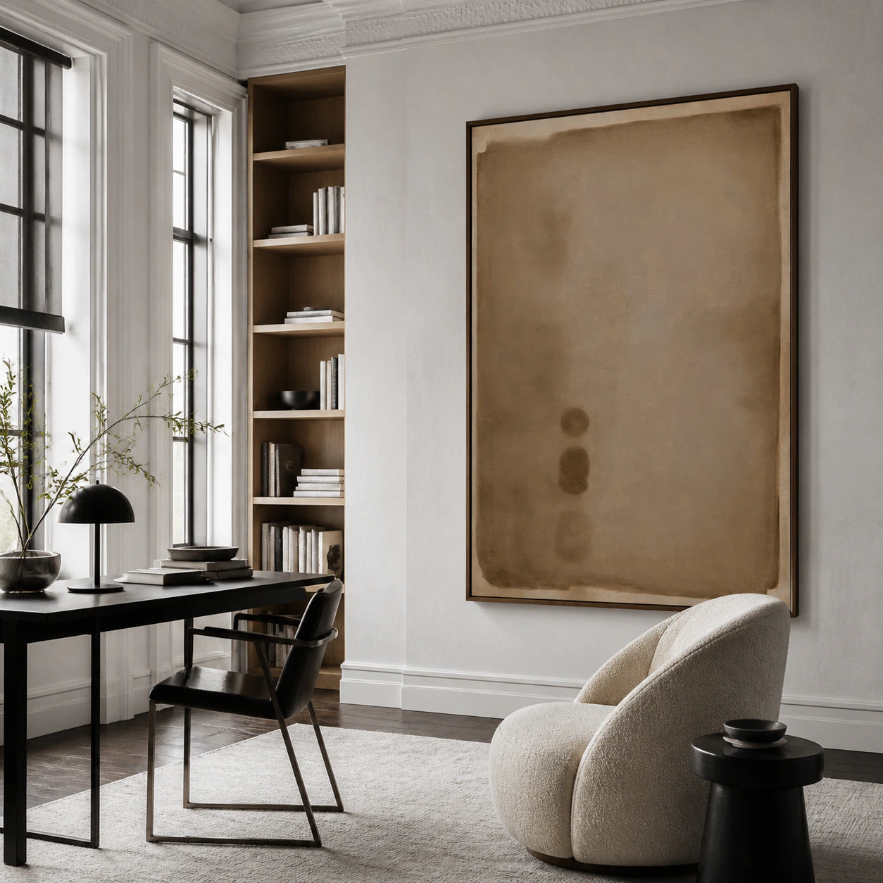 Silt-Index featured at large scale in an airy home office reading space.