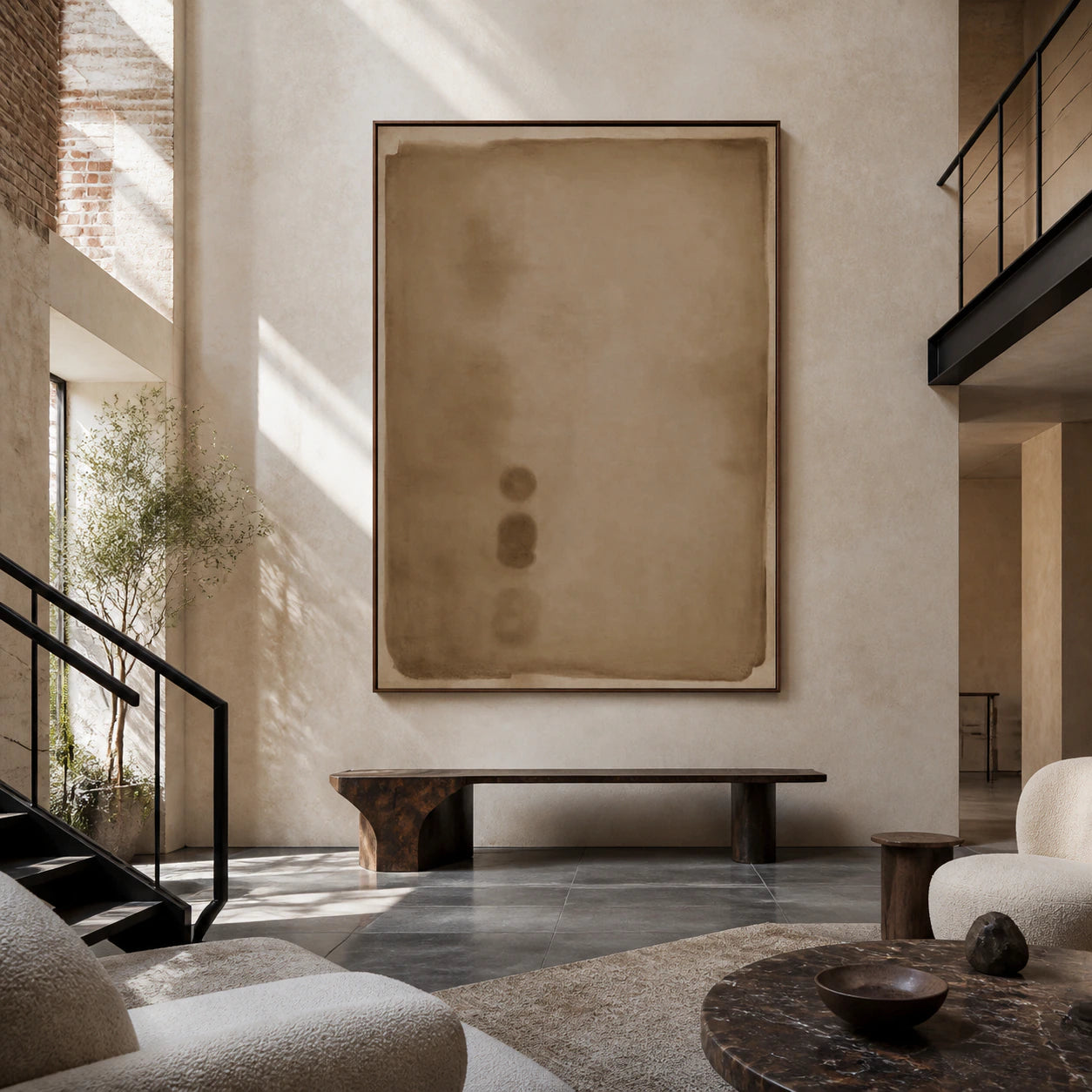 Silt-Index installed as a gallery-scale focal point in a bright foyer.