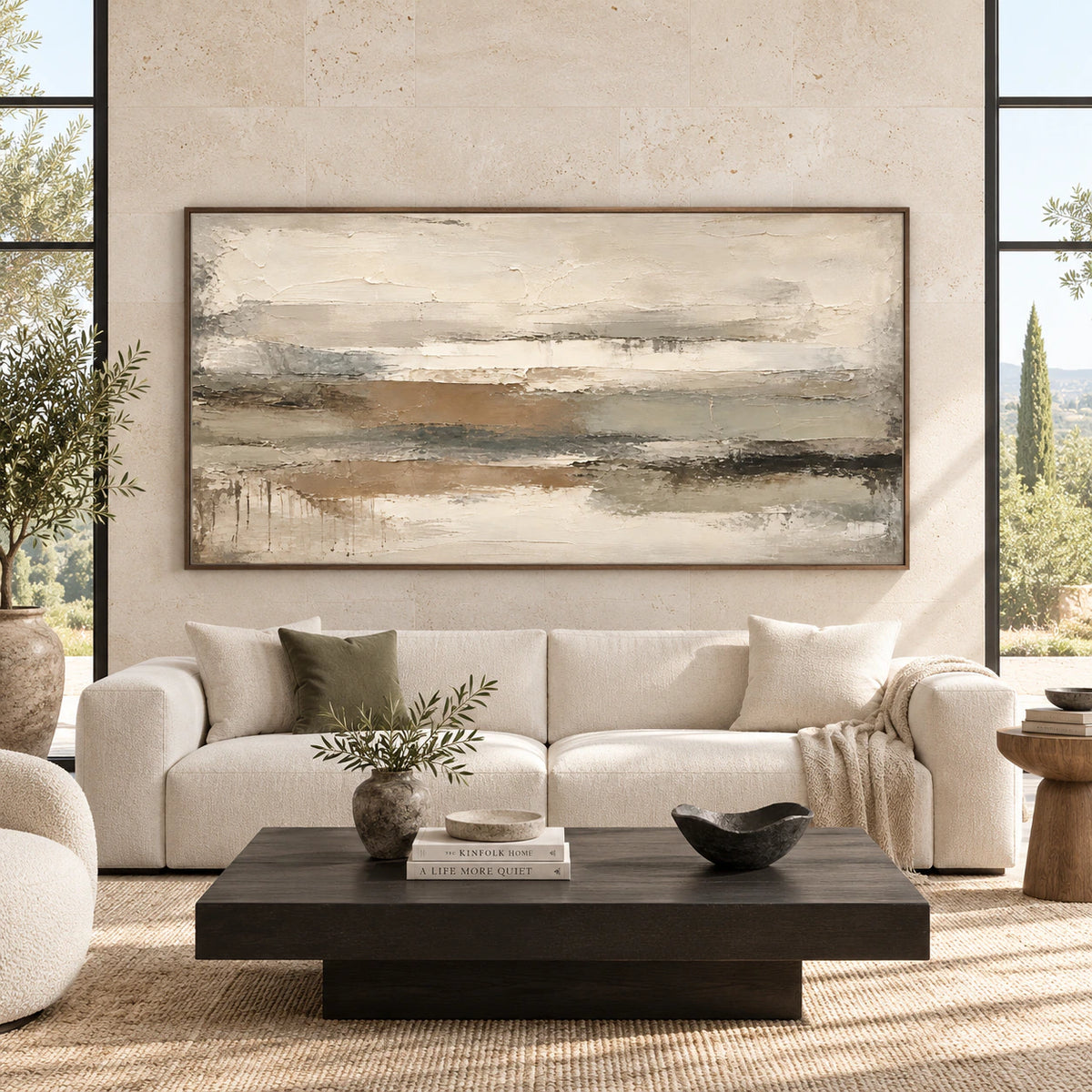 Silt-Interval displayed at large scale in a bright architectural living space.