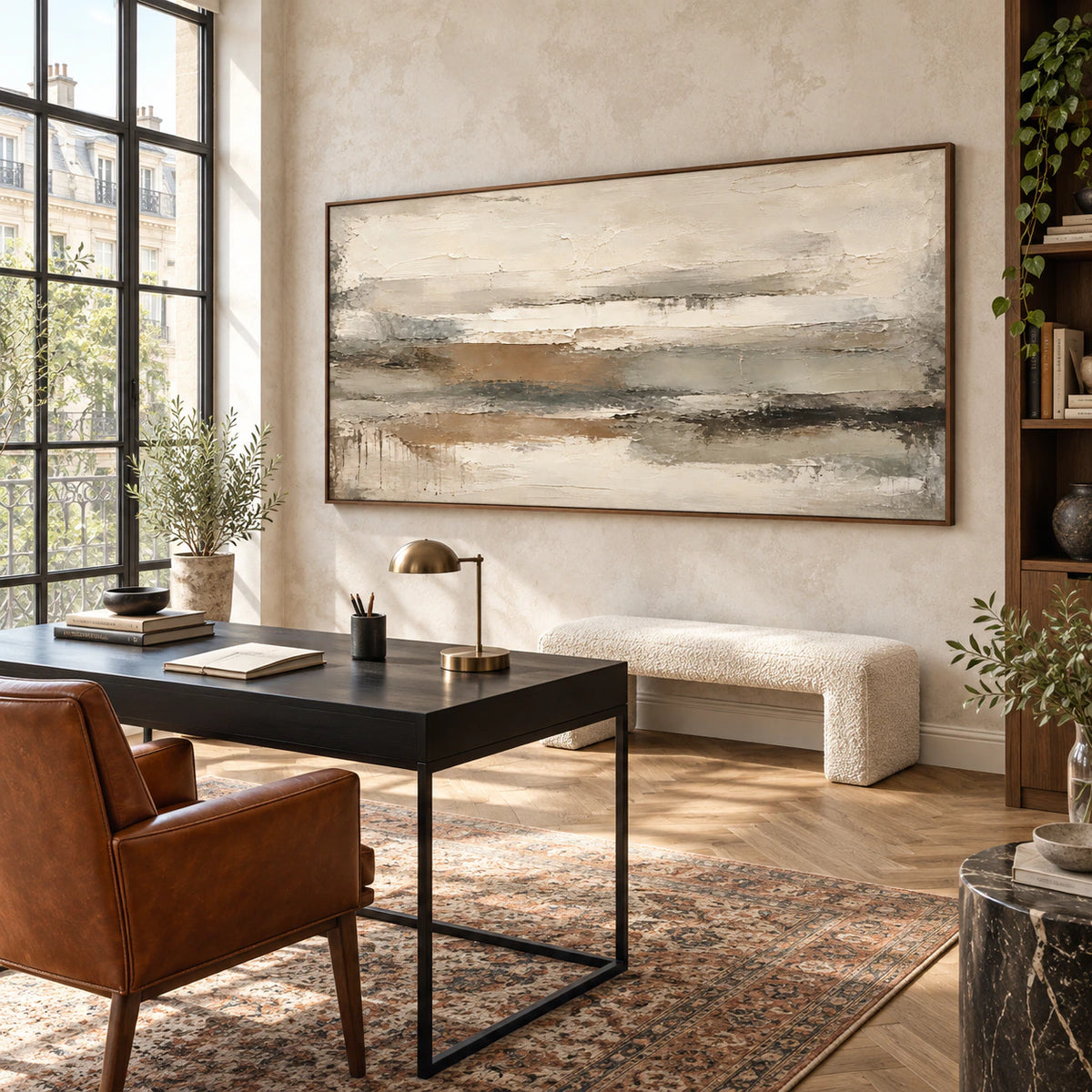 Silt-Interval in an airy reading and home office space with natural daylight.