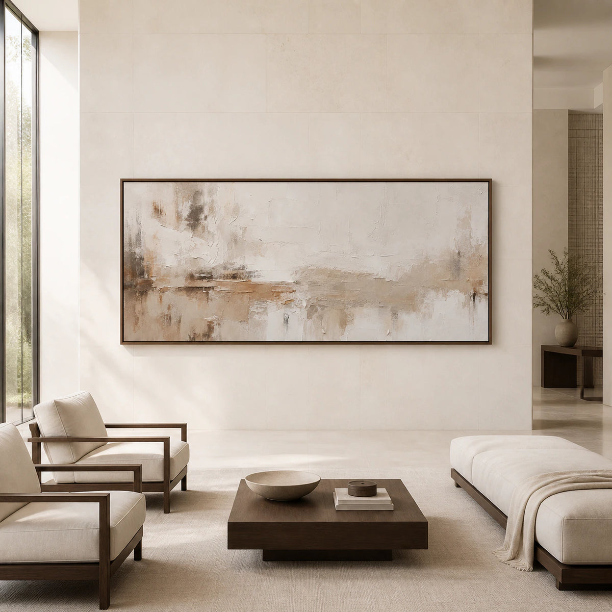 Silt-Threshold displayed at large scale in a spacious architectural interior, viewed straight on.