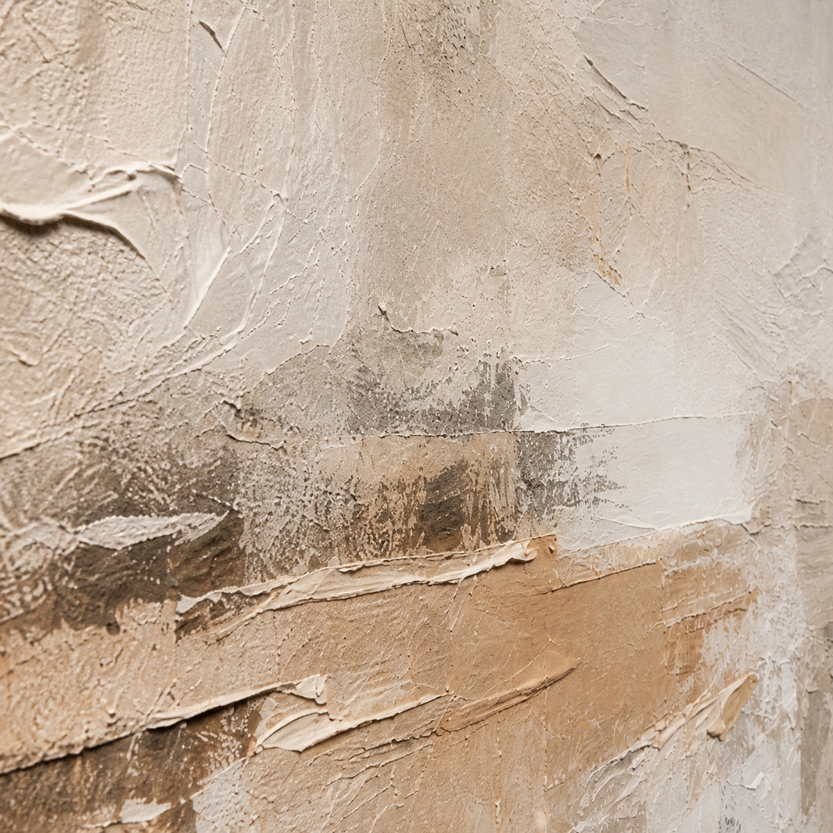 Silt-Threshold oil painting brushwork and impasto detail photographed from an oblique side angle