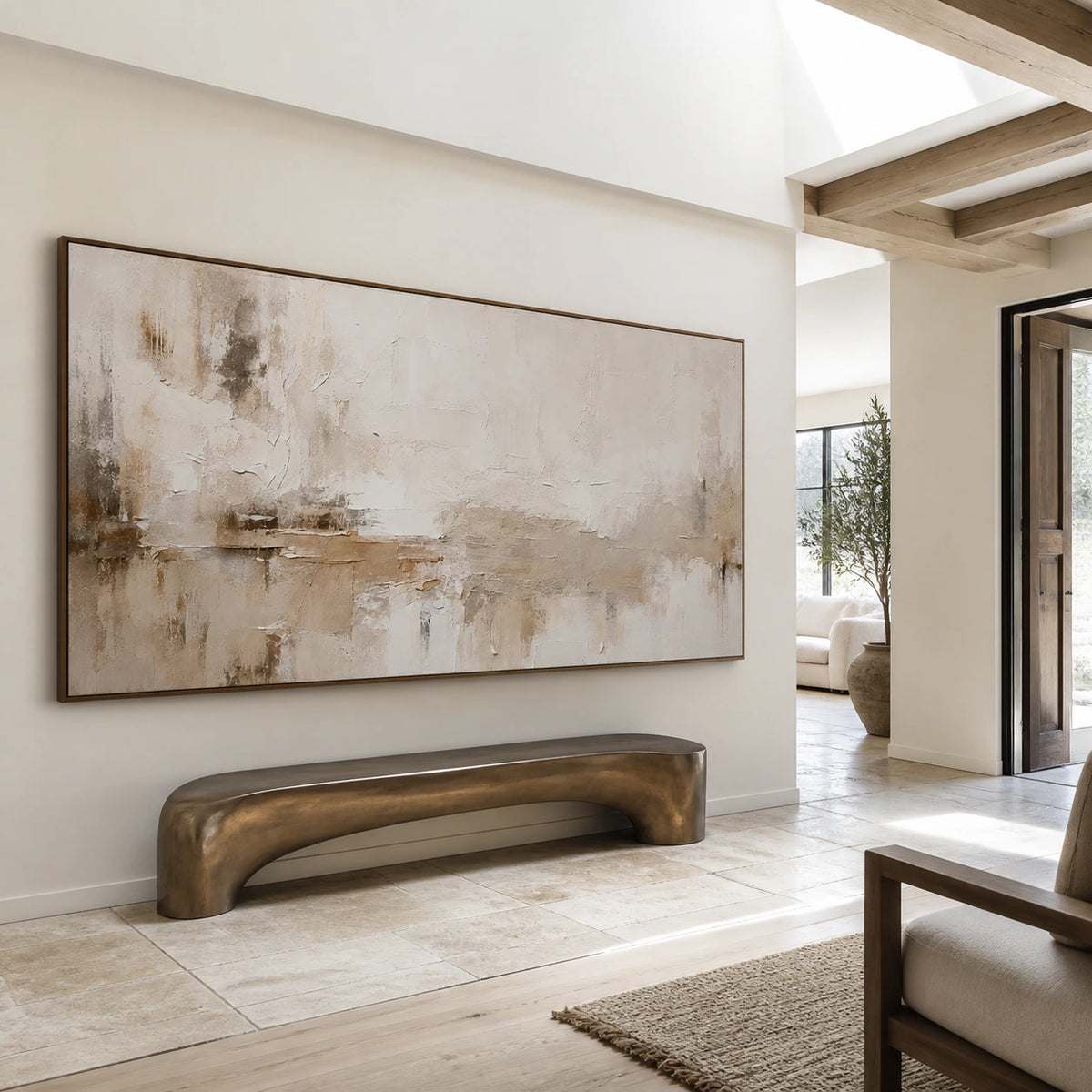 Silt-Threshold installed as a gallery-scale statement in a bright foyer.