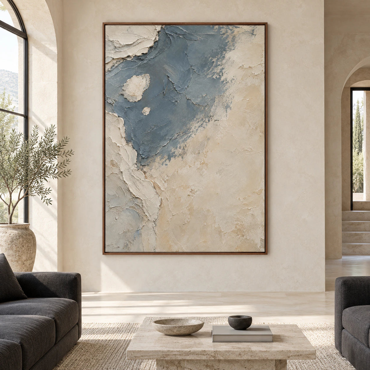 Slate-Drift displayed at large scale in a bright, spacious contemporary interior.
