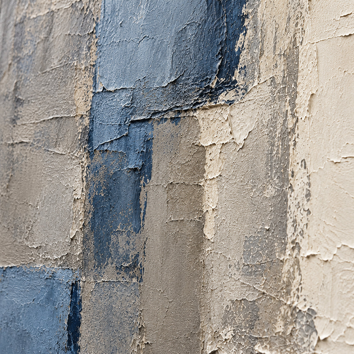 Slate-Quarters oil painting brushwork and impasto detail photographed from an oblique side angle