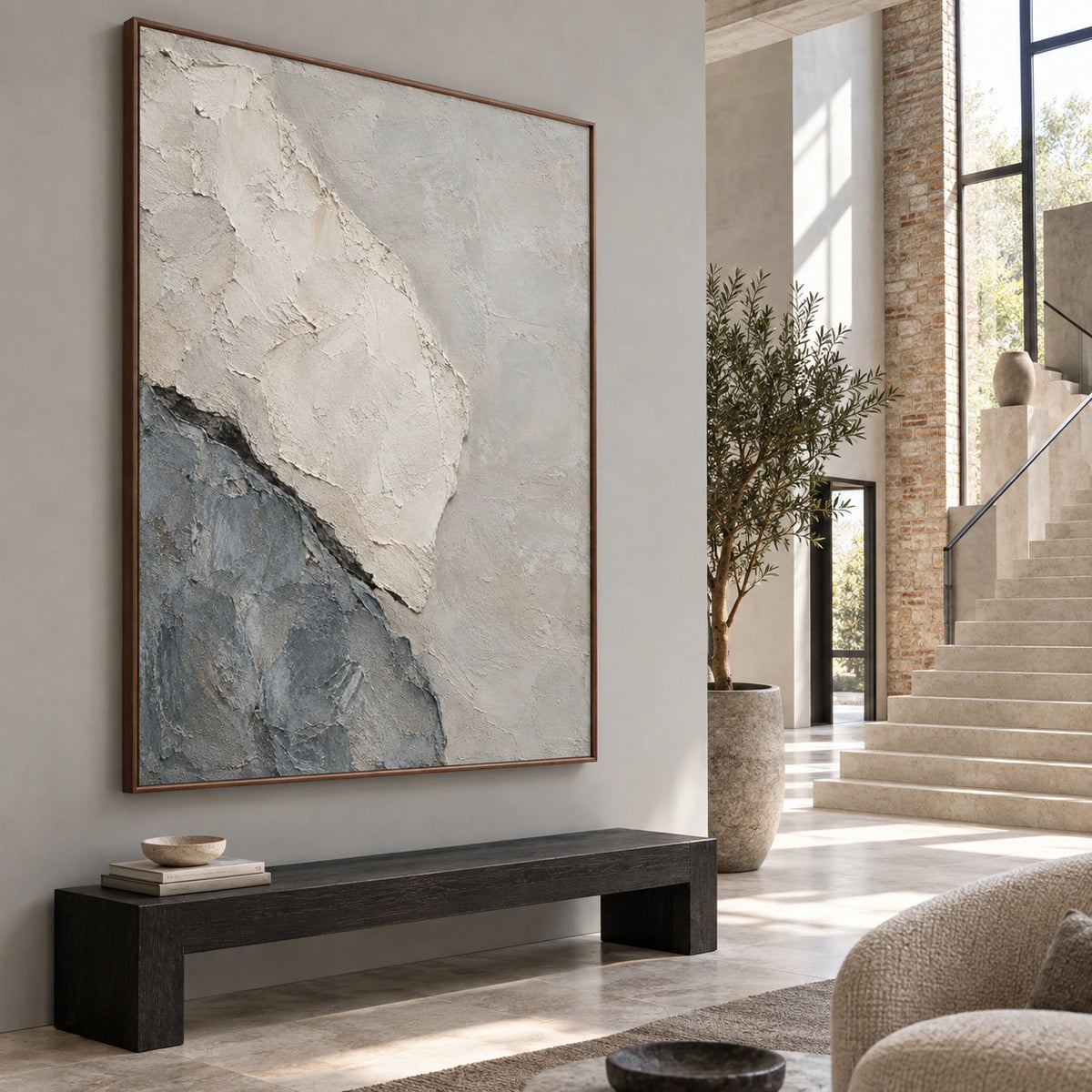Slate-Veil installed at gallery scale in an open foyer.