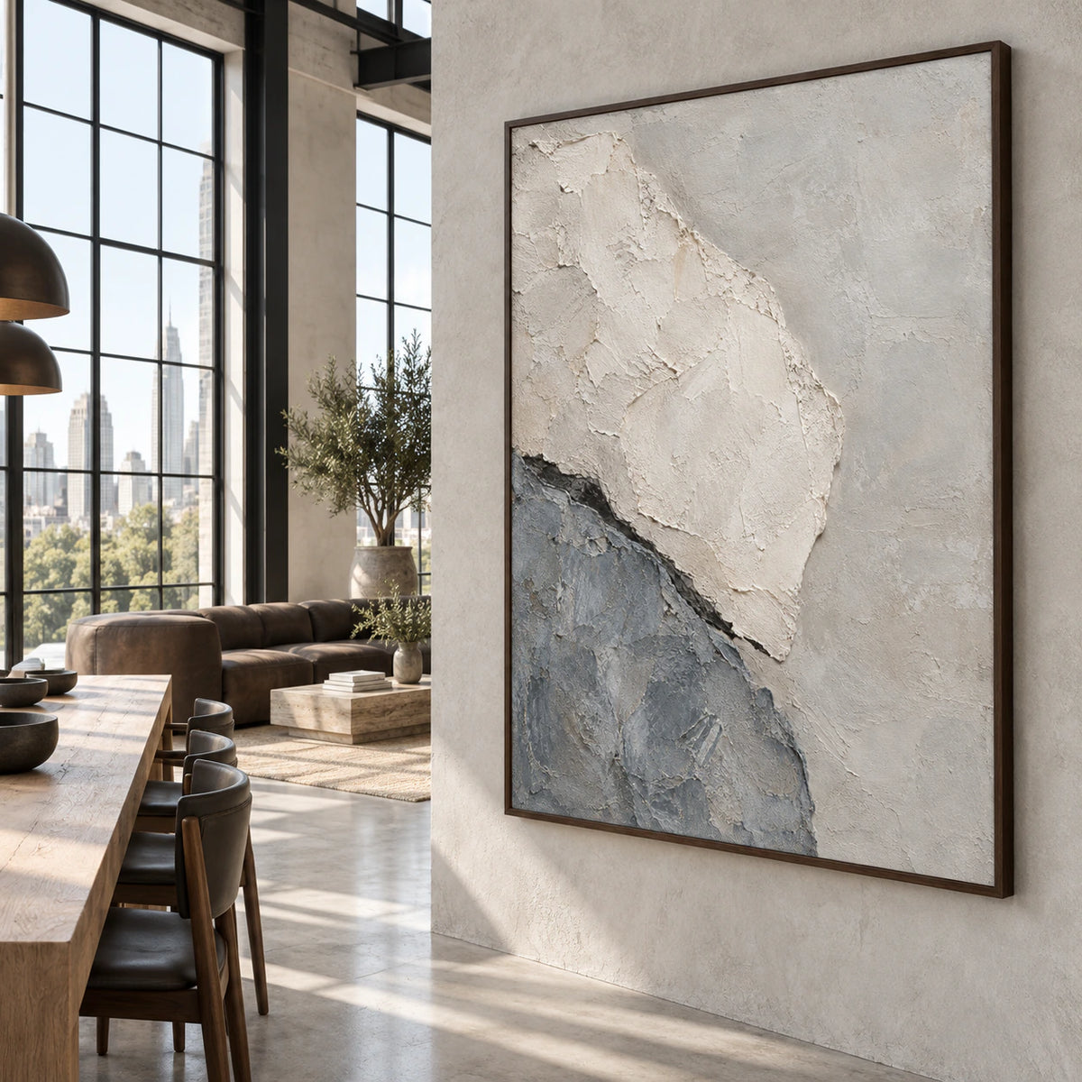 Slate-Veil featured in a bright expansive loft hospitality interior.