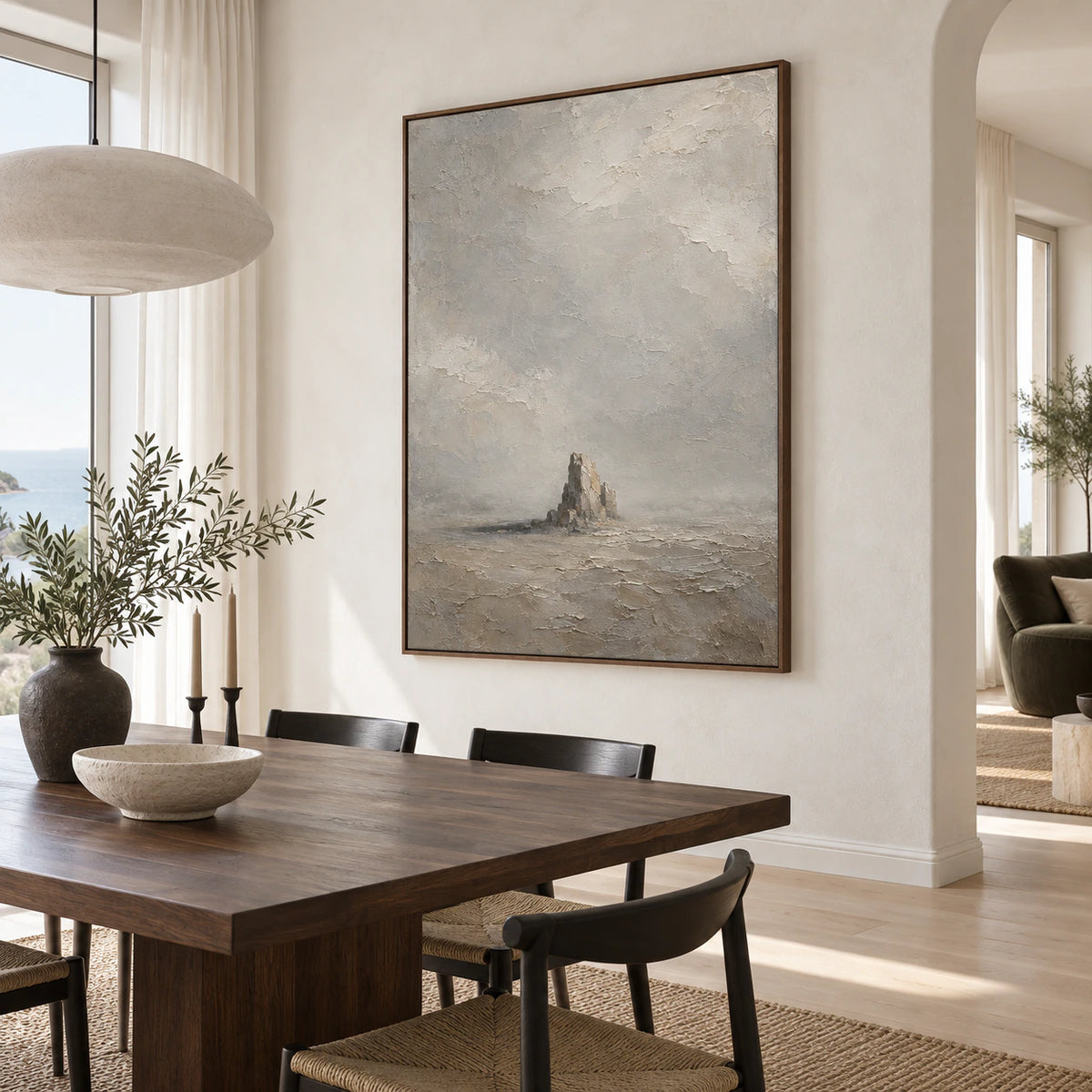 Solitary-Cairn featured in a refined daylight dining room.