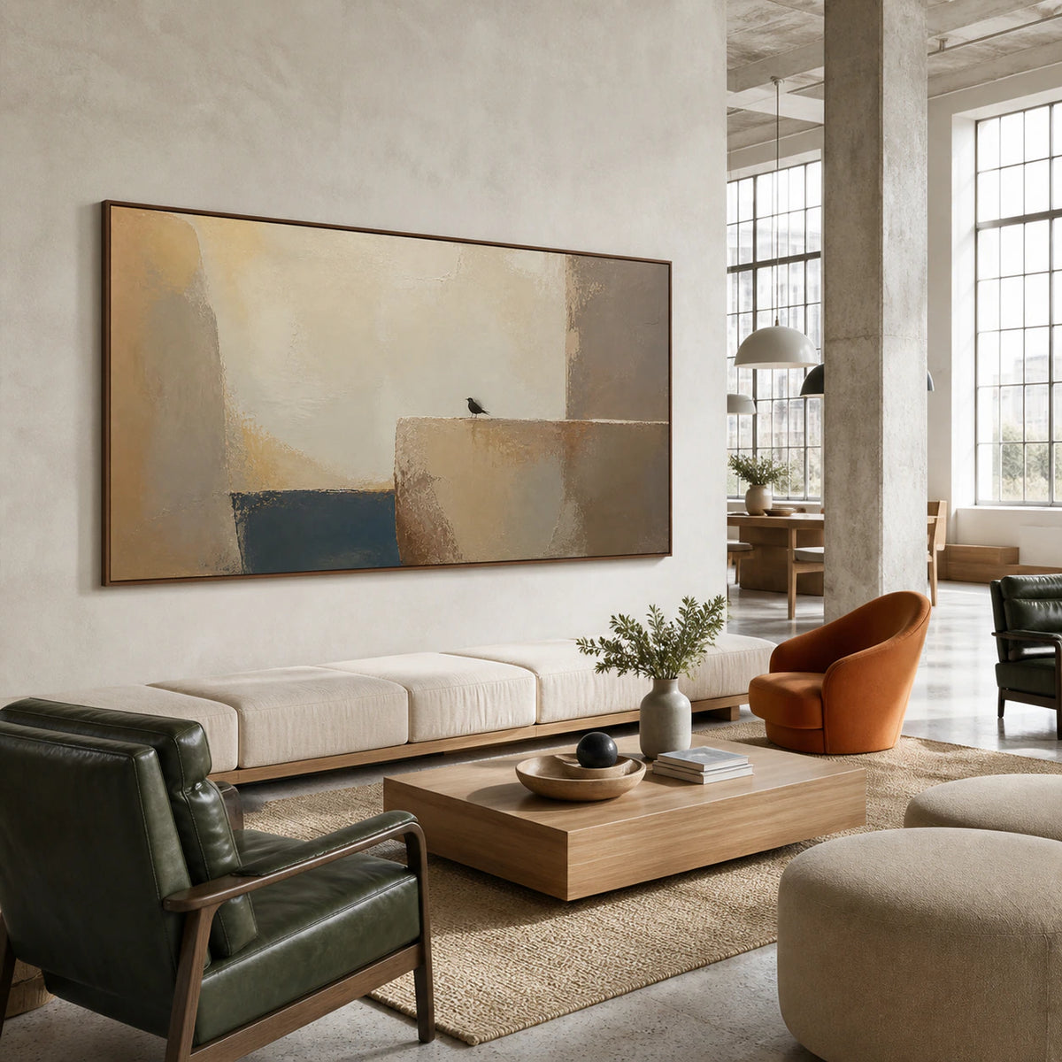 Solitary-Lintel displayed large in an open hospitality loft interior.