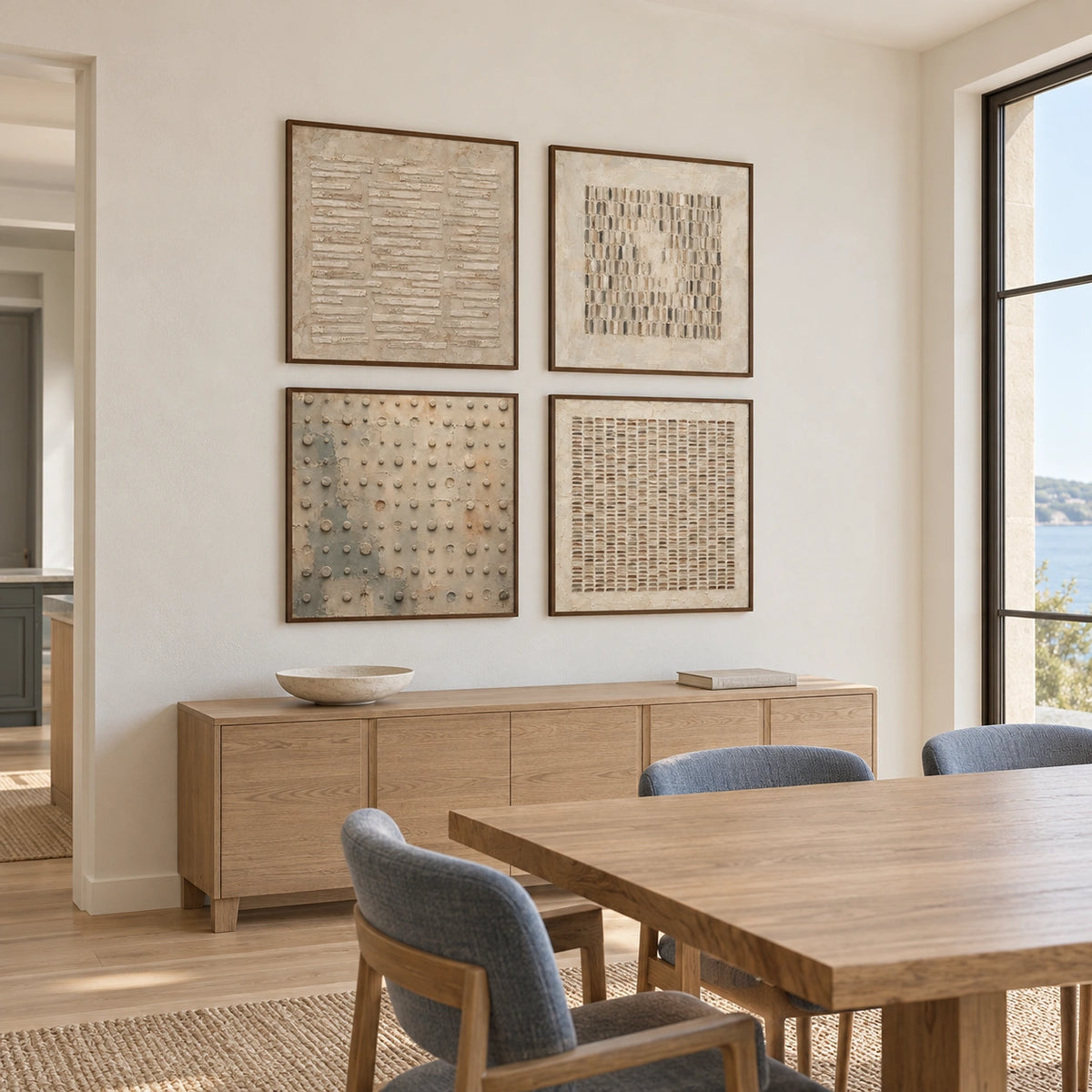 Quiet-Registers: complete gallery wall in a dining room