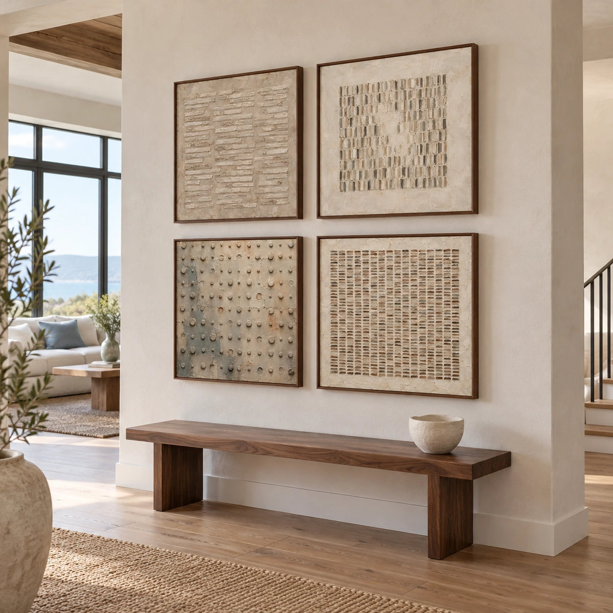 Quiet-Registers: complete gallery wall in an entryway