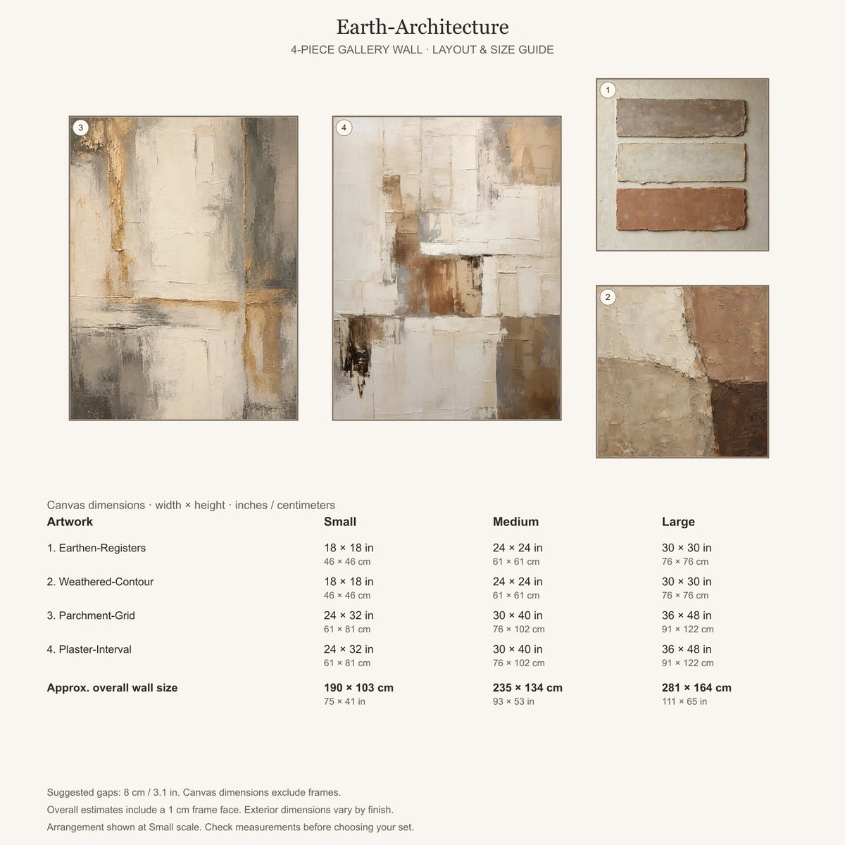 Earth-Architecture: arrangement and Small, Medium and Large dimensions