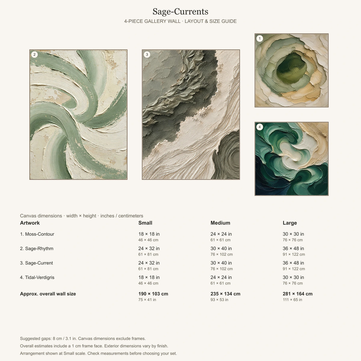 Sage-Currents: arrangement and Small, Medium and Large dimensions
