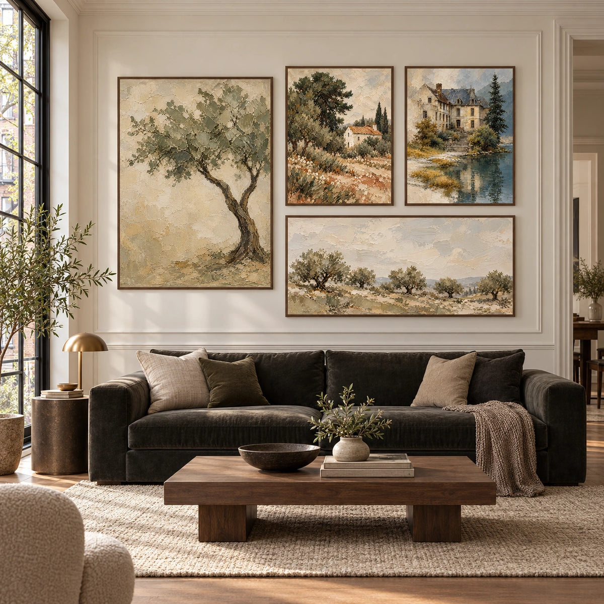 Olive-Groves: complete gallery wall in a spacious living room